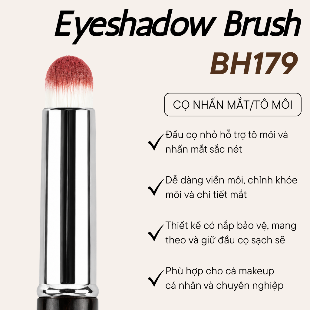 Cọ Môi Nhấn Đuôi Mắt Che Khuyết Điểm Có Nắp BH Cosmetics Eyeshadow Brush BH179